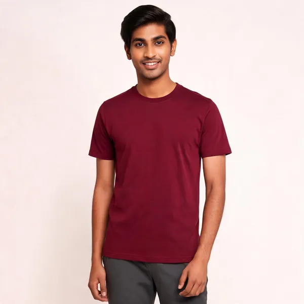 Black_And_Maroon_Round_Neck_T_Shirt_Duo