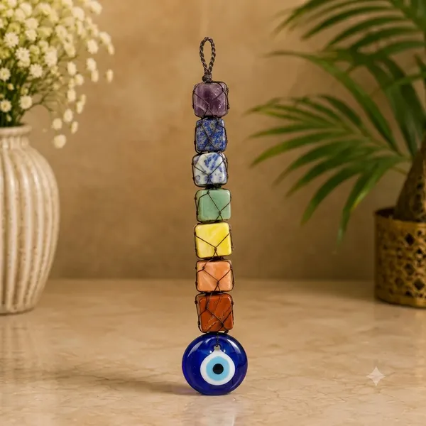7_Chakra_Raw_Stone_Hanging_with_Evil_Eye_–_Vastu_&_Feng_Shui_Crystal_Decor_for_Car_Rearview_Mirror,_Home_Door_&_Wall