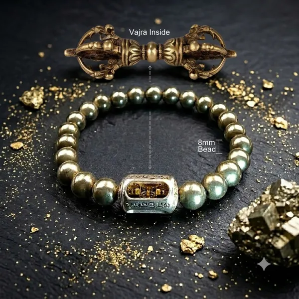 Pyrite_Vajra_Wealth_Protection_Bracelet_for_Unisex_|_Natural_Pyrite_Crystal_Bracelet_for_Wealth,_Prosperity,_Protection_&_Positive_Energy_|_Certified