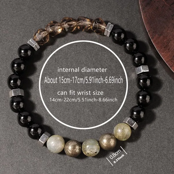 Protection_&_Business_Bracelet_|_Natural_Black_Agate,_Pyrite,_Labradorite,_and_cut-face_Smoky_Quartz_Beads_|_Unisex