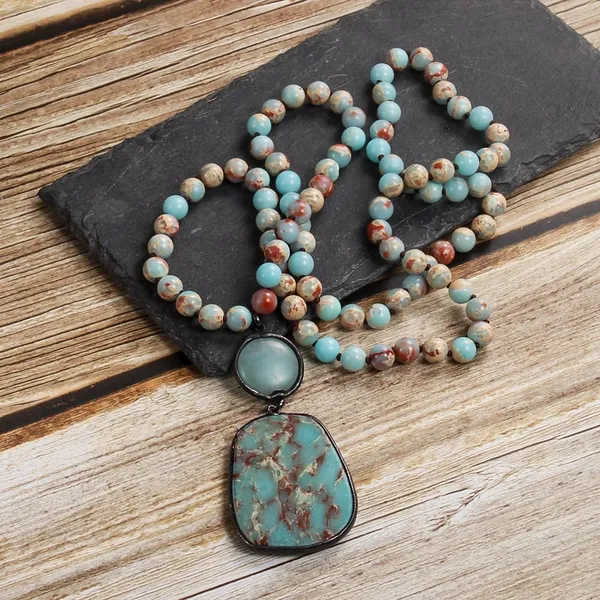 Shoushan_Stone_Beaded_Pendant_Necklace