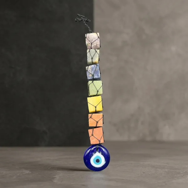 7_Chakra_Raw_Stone_Hanging_with_Evil_Eye_–_Vastu_&_Feng_Shui_Crystal_Decor_for_Car_Rearview_Mirror,_Home_Door_&_Wall