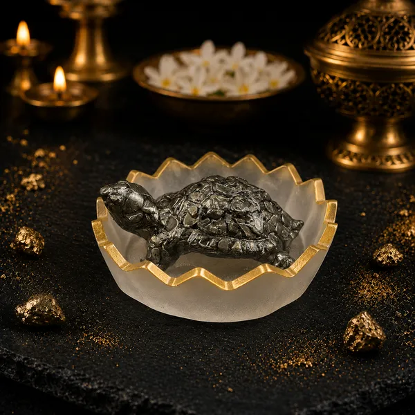 Certified_Natural_Pyrite_Tortoise_(Kachhua)_Crystal_for_Wealth,_Success_&_Vastu_|_Home_Decor_Figurine_(Pyrite_Tortoise_with_Selenite_Plate)