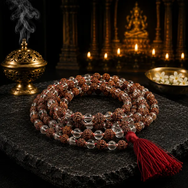 Ritambharaa_Rudraksha_+_Clear_Quartz_Mala_(180+1_Beads)_|_Natural_5_Mukhi_Rudraksha_and_AAA_quality_Crystal_Mala_for_Meditation_&_Spiritual_Practices