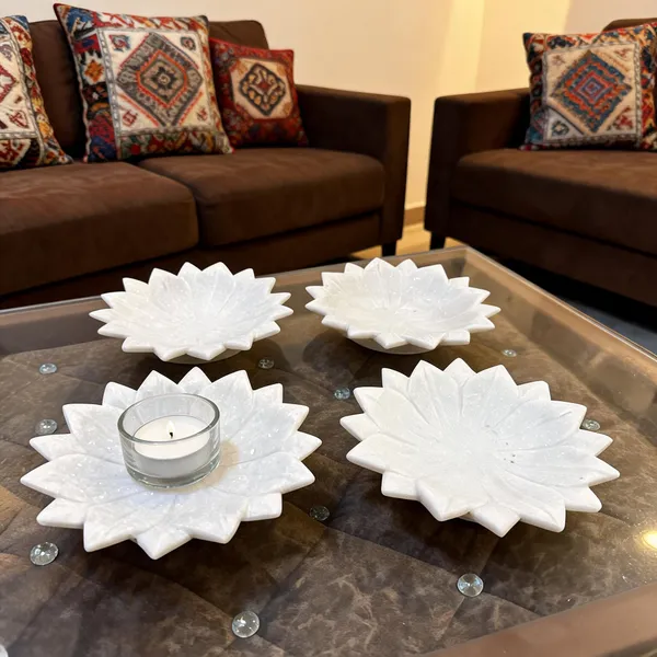 Marble_Decorative_Lotus_Silhouette_Tray_Set