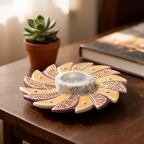Marble_Festive_Petal_Hand_Painted_Tealight_Candle_Holder