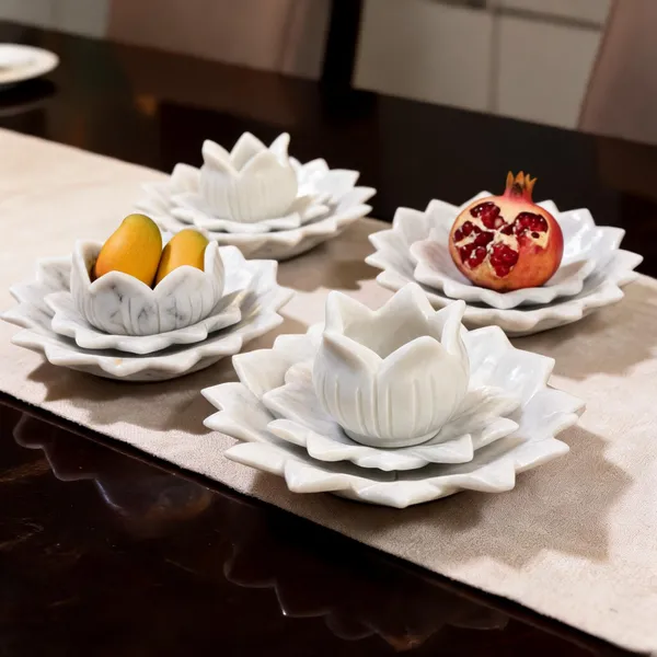 Marble_Pooja_Lotus_Flower_Decorative_Bowl_Set