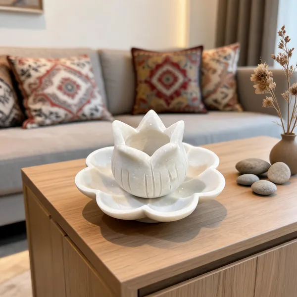 Marble_Pooja_Lotus_Shaped_Decorative_Bowl_With_Kalash