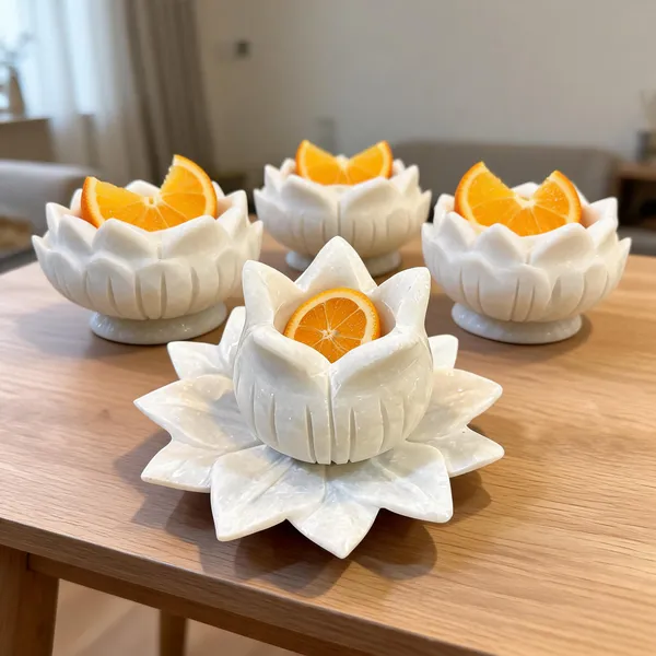 Marble_Pooja_Lotus_Carved_Decorative_Bowl_Set