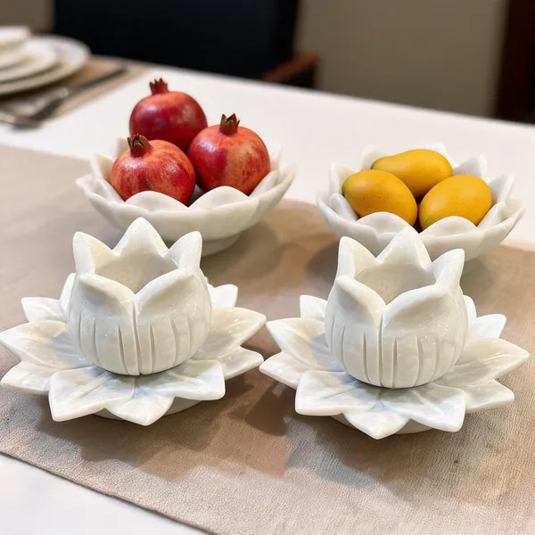 Marble_Pooja_Lotus_Carved_Decorative_Bowl_Set