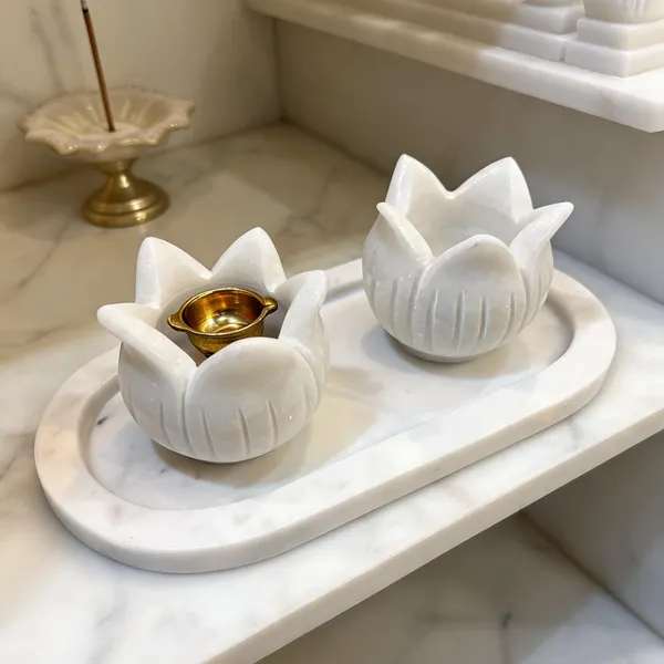 Marble_Pooja_Lotus_Carved_Diya_Holder_With_Tray
