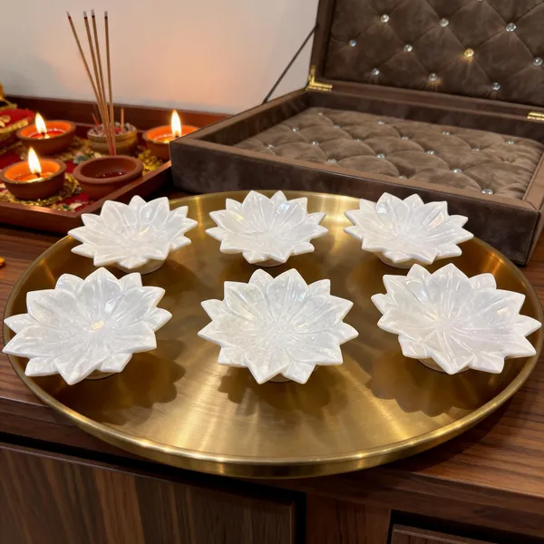 Marble_Pooja_Lotus_Shaped_Bowl_Set_Of_6