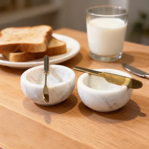 Marble_Dining_Round_Butter_Dish_With_Gold_Spoons