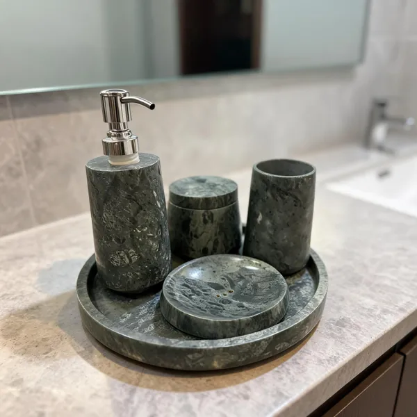 Green_Marble_Bathroom_Accessory_Set_With_Tray