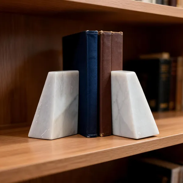 Marble_Minimalist_Wedge_Shaped_Bookends