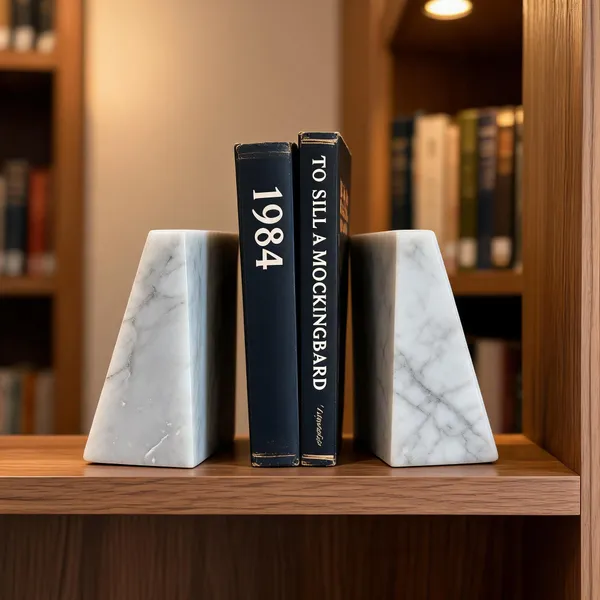 Marble_Minimalist_Wedge_Shaped_Bookends