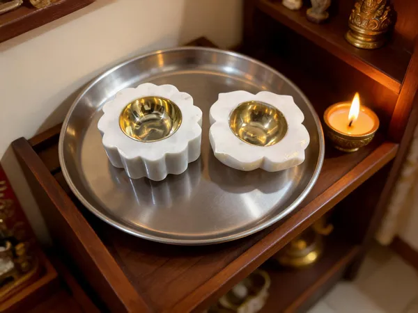 Marble_Festive_Flower_Carved_Brass_Diya_Set