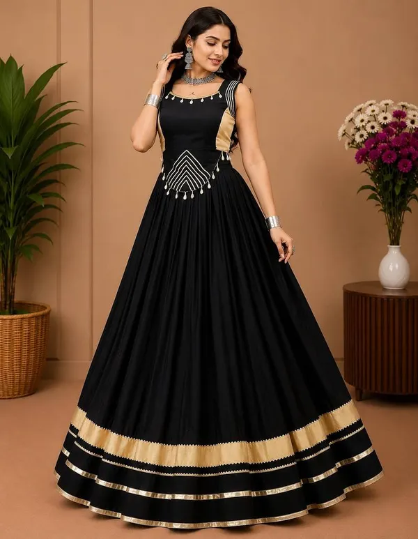 Navratri_Special_Black_Sleeveless_Lehenga_Choli