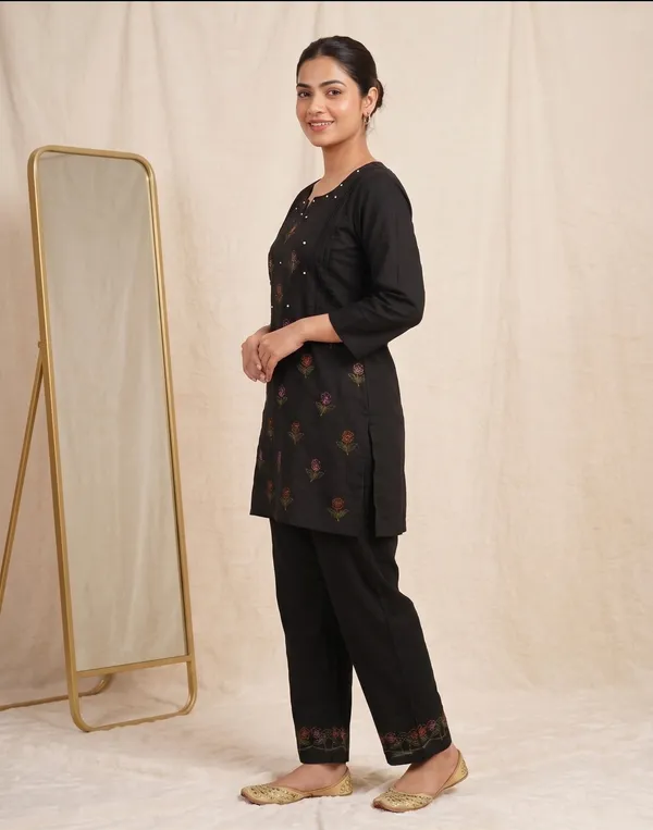 Designer_Embroidered_Black_Rayon_Co-Ord_Set_for_Women