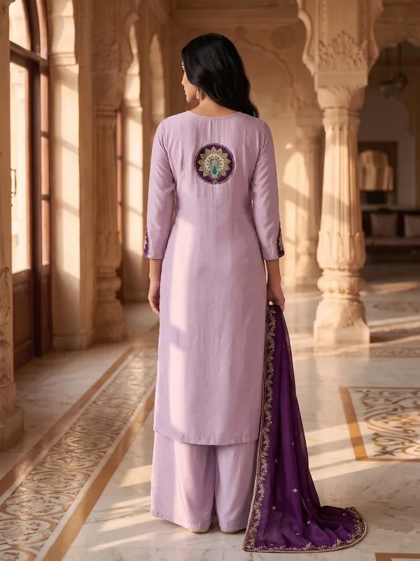 Designer_Anarkali_Kurti_Plazo_Set_With_Heavy_Embroidery_Dupatta