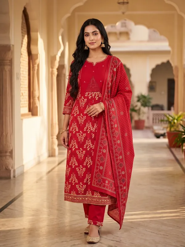 Pure_Cotton_Embroidered_Kurti_Pant_Dupatta_Set