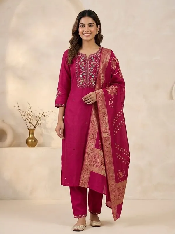 Rani_Viscose_Mango_Silk_Kurti_Pant_Set_with_Jacquard_Dupatta