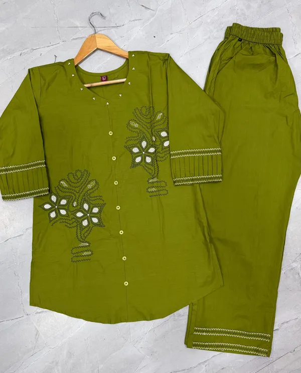 Green_Embroidery_Pure_Cotton_Co-Ord_Set_|_Thread_Work