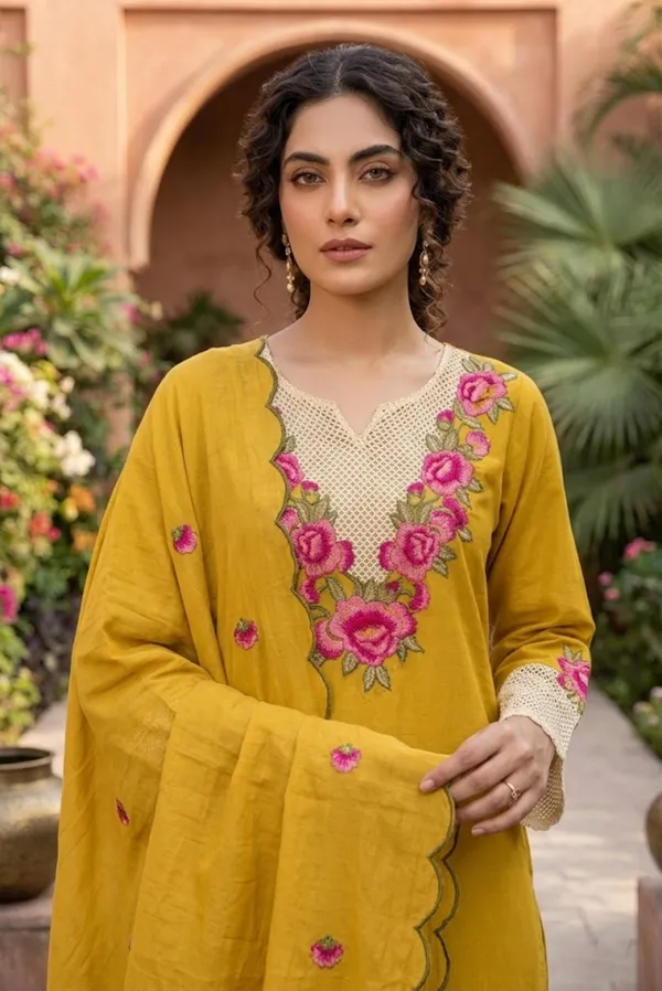 Musterd_Embroidery_Mal_Chanderi_Narkali_Kurti_Set