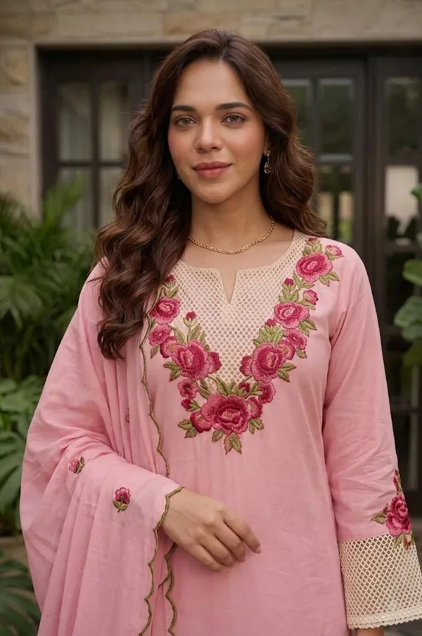 Pink_Embroidery_Mal_Chanderi_Narkali_Kurti_Set