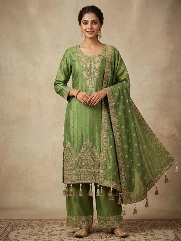 Zari_Work_Tissue_Kurti_Palazzo_Set