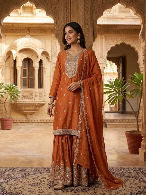 Elegant_Chinon_Sharara_Set_With_Bead_Work