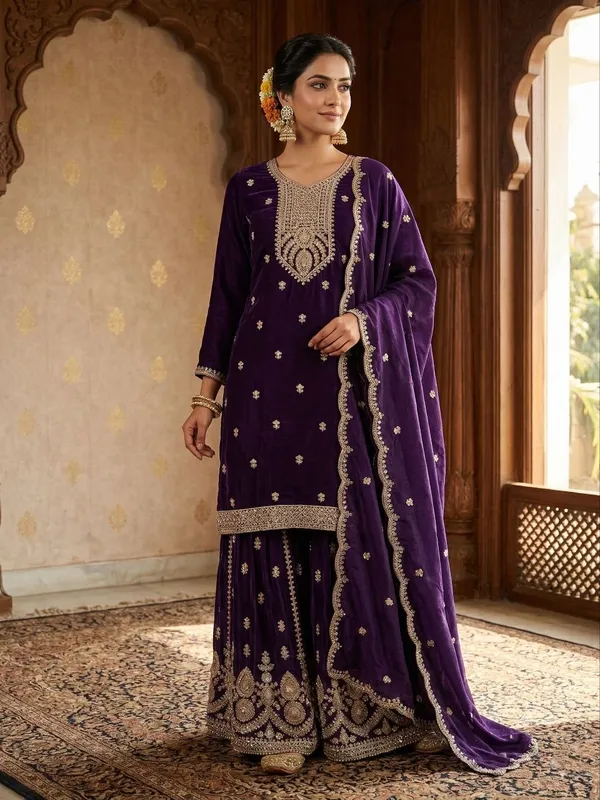 Festive_Chinon_Sharara_Set_With_Sequence_Work