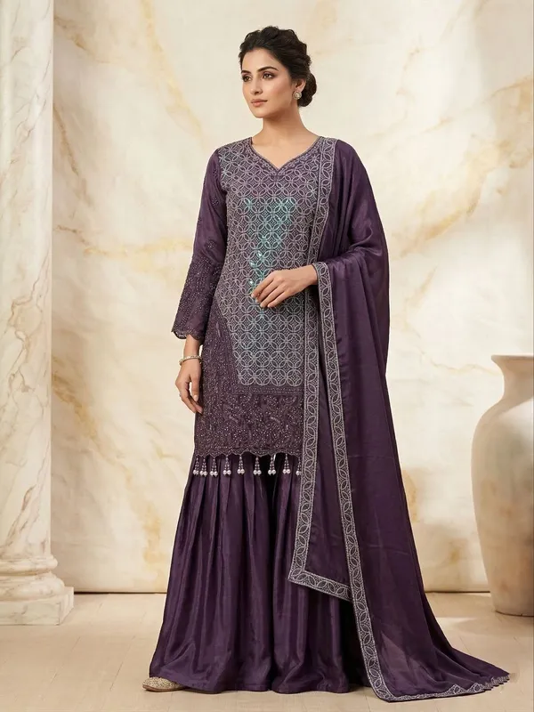 Glass_Organza_Kurti_Sharara_Dupatta_Set