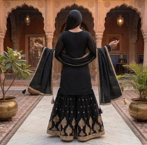 Elegant_Chinon_Sharara_Suit_Set_Women