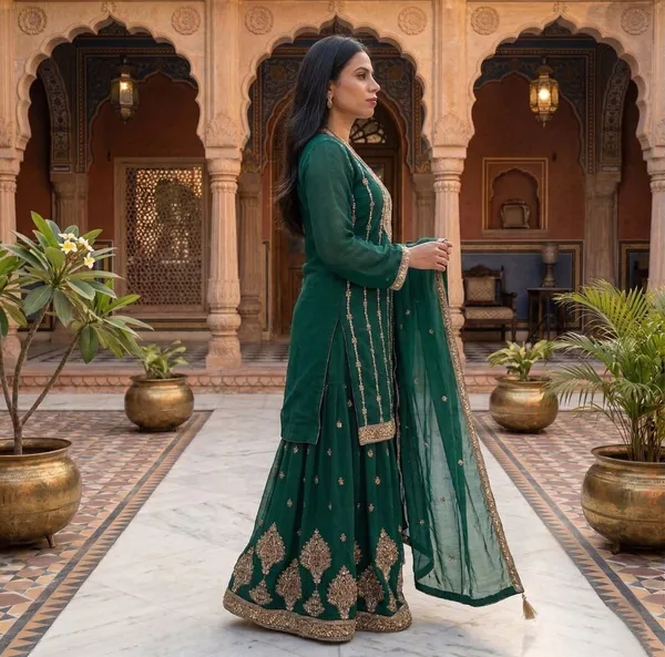 Designer_Chinon_Sharara_Suit_Bead_Work