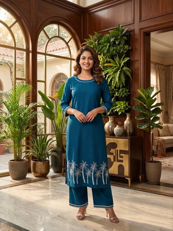 Women_Embroidered_Kurta_Pant_Set_With_Pockets
