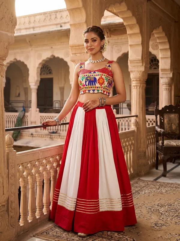 Navratri_Special_Red_and_White_Lehenga_Choli_Set