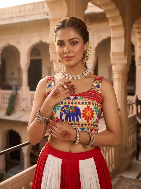 Navratri_Special_Red_and_White_Lehenga_Choli_Set