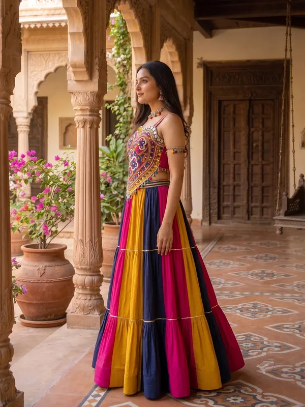Multi-Color_Tiered_Flared_Chaniya_Choli_Set