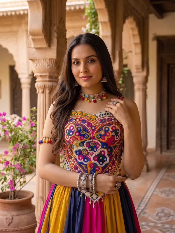 Multi-Color_Tiered_Flared_Chaniya_Choli_Set