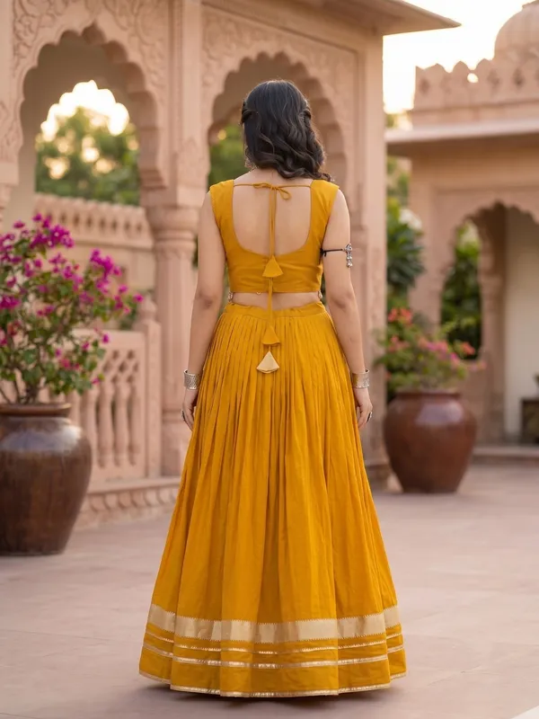 Navratri_Special_Mustard_Sleeveless_Lehenga_Choli