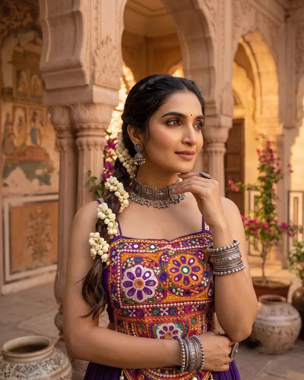Purple_Flared_Chaniya_Choli_Set