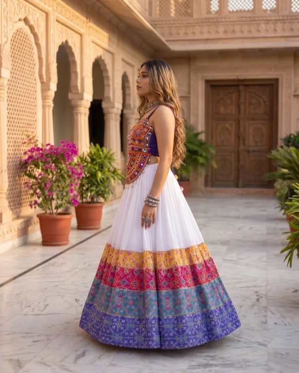 White_Flared_Chaniya_Choli_Set