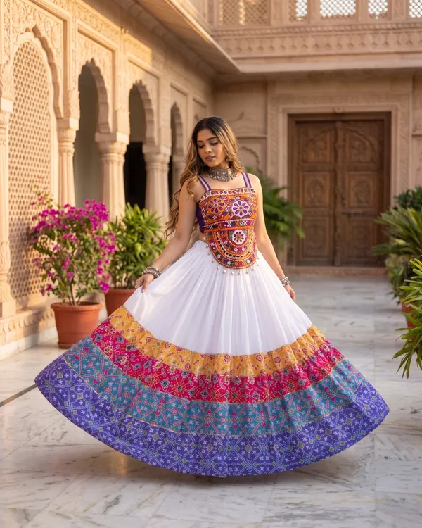 White_Flared_Chaniya_Choli_Set