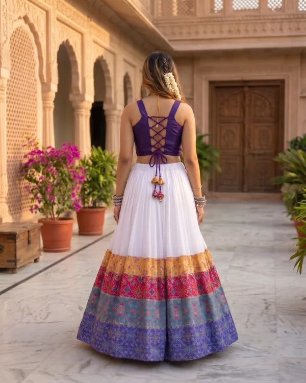White_Flared_Chaniya_Choli_Set