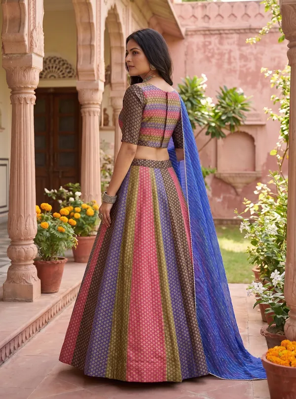 Multi-Color_Panelled_Banarasi_Silk_Lehenga_Choli_Set