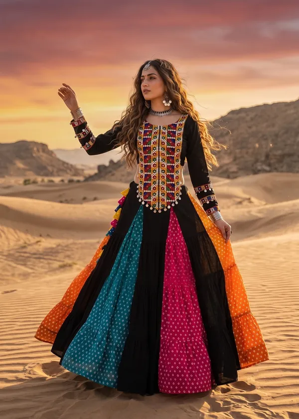 Black_Multi-Color_Bandhani_Panelled_Chaniya_Choli