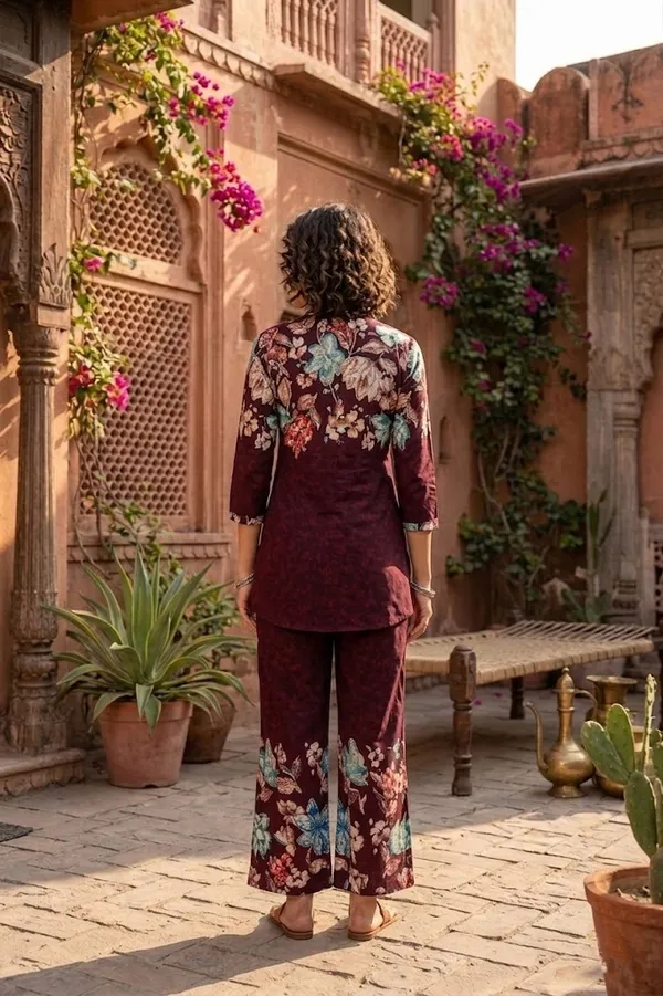Maroon_Designer_Festive_Cotton_Co-Ord_Set_for_Women