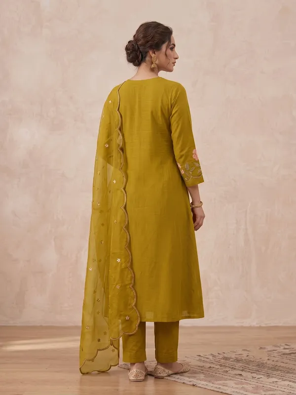 Pure_Cotton_Designer_Mustard_Anarkali_Kurti_Set_with_Embroidery_Dupatta