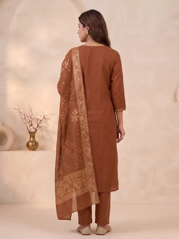 FIROZI_Viscose_Mango_Silk_Kurti_Pant_Set_with_Jacquard_Dupatta